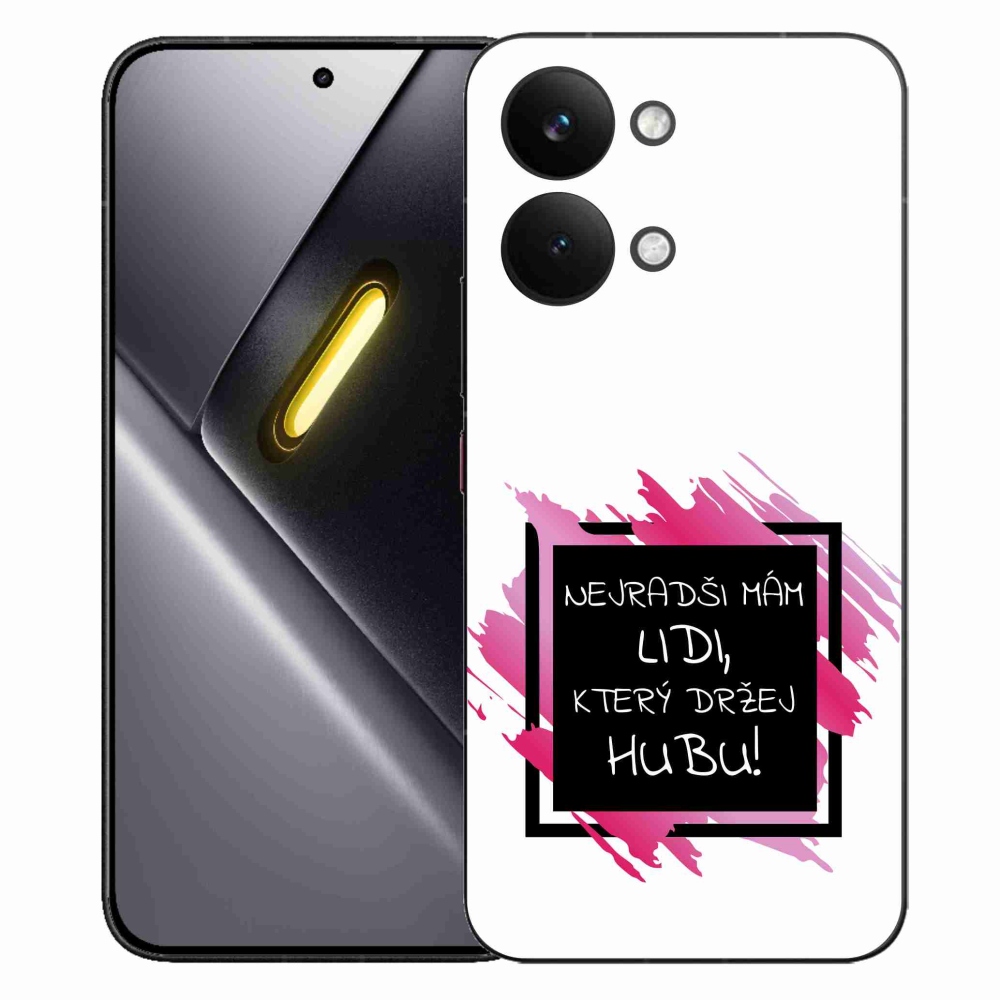 Gélový kryt mmCase na Xiaomi Poco X8 Pro Max - vtipný text 7 čiernobiele pozadie