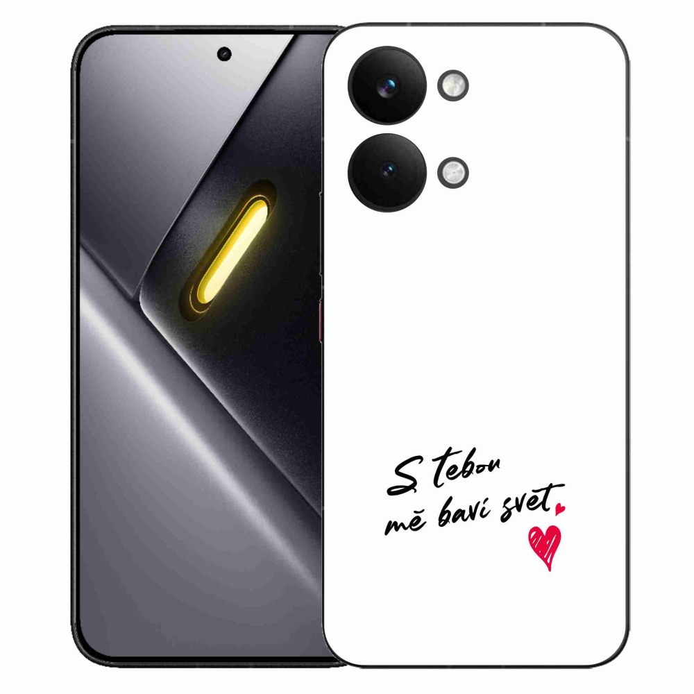 Gélový kryt mmCase na Xiaomi Poco X8 Pro Max - zamilovaný text 1 biele pozadie