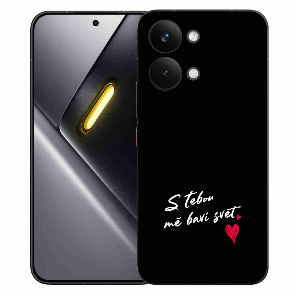 Gélový kryt mmCase na Xiaomi Poco X8 Pro Max - zamilovaný text 1 čierne pozadie