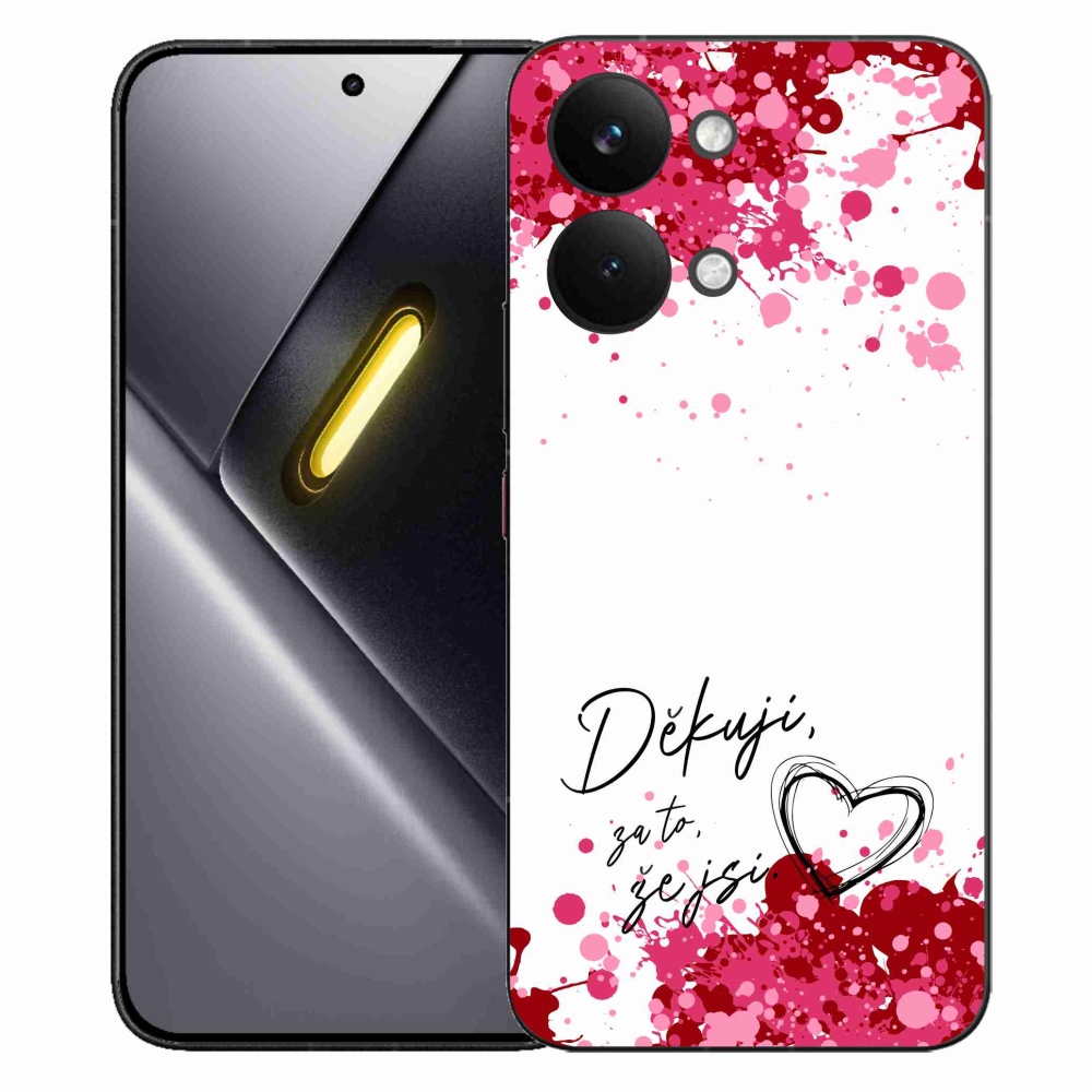 Gélový kryt mmCase na Xiaomi Poco X8 Pro Max - zamilovaný text 2 biele pozadie