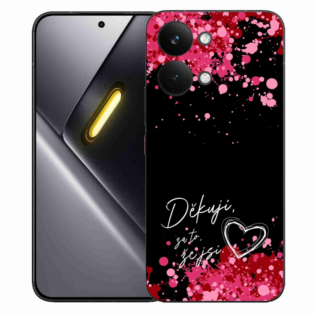 Gélový kryt mmCase na Xiaomi Poco X8 Pro Max - zamilovaný text 2 čierne pozadie