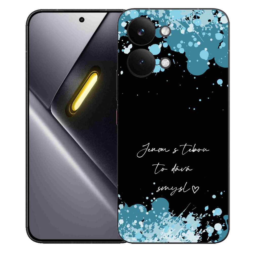 Gélový kryt mmCase na Xiaomi Poco X8 Pro Max - zamilovaný text čierne pozadie