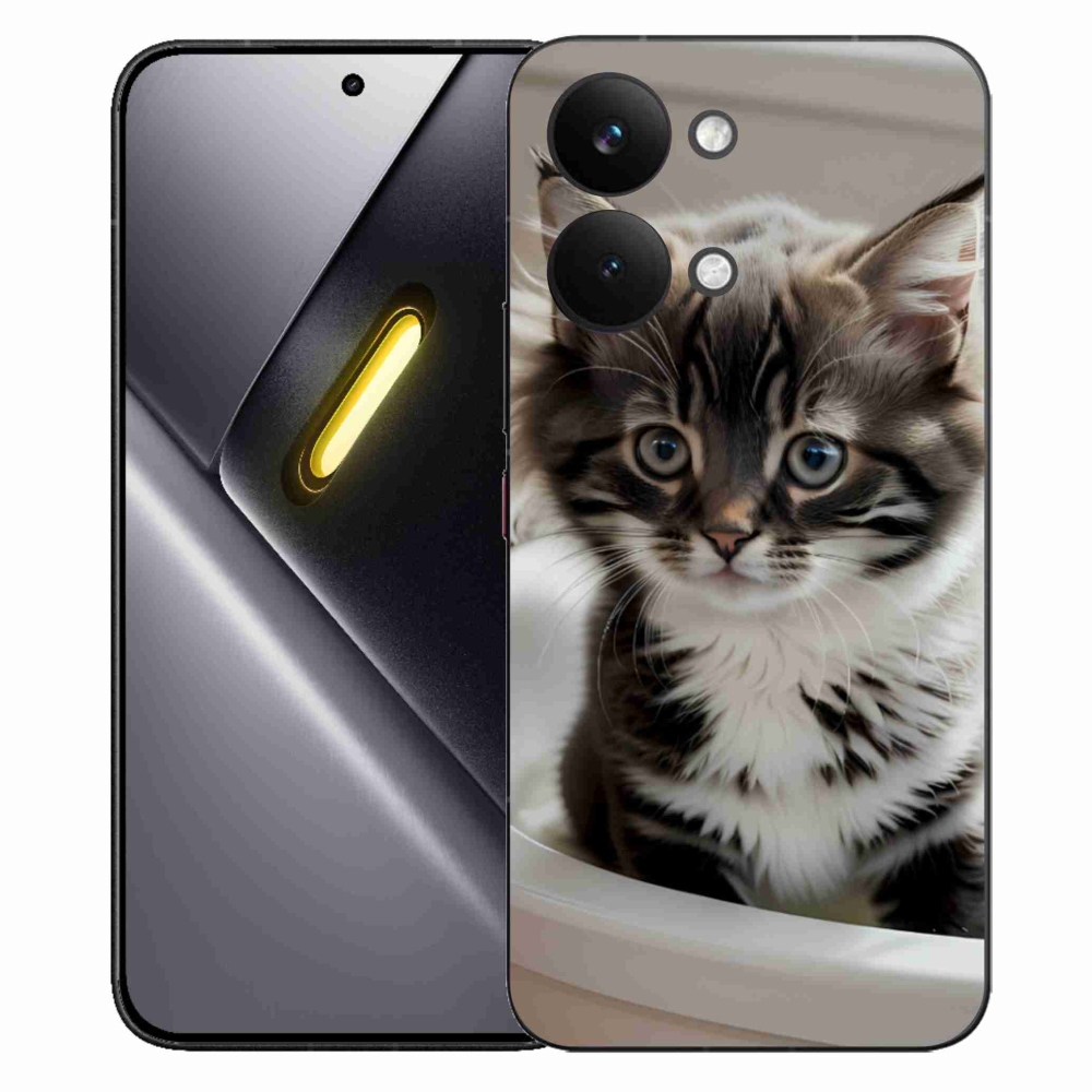 Gélový kryt mmCase na Xiaomi Poco X8 Pro Max - zvedavé mačiatko