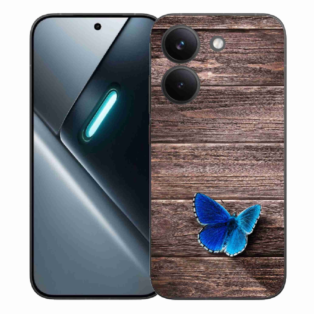 Gélový kryt mmCase na Xiaomi Poco X8 Pro - modrý motýľ 1