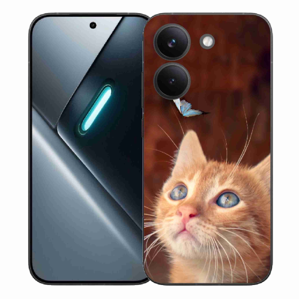 Gélový kryt mmCase na Xiaomi Poco X8 Pro - motýľ a mačiatko