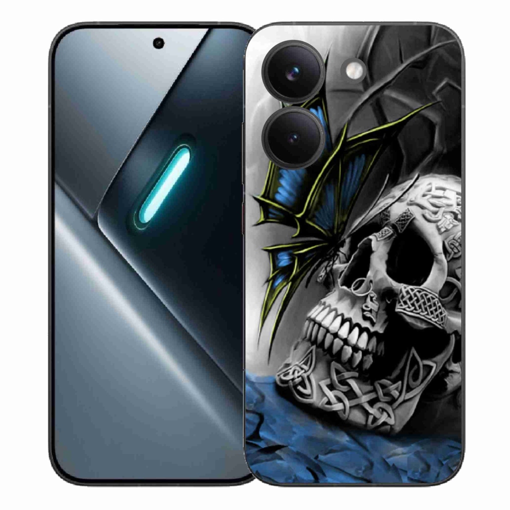 Gélový kryt mmCase na Xiaomi Poco X8 Pro - motýľ a lebka