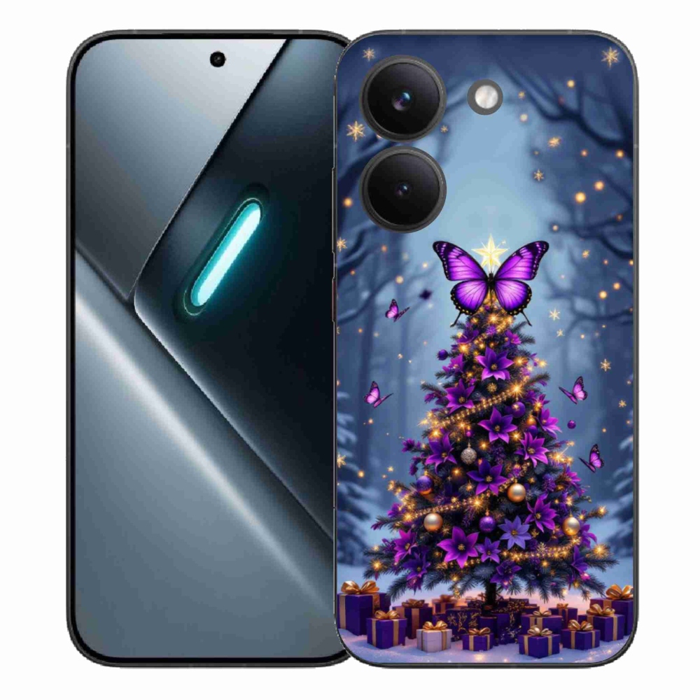 Gélový kryt mmCase na Xiaomi Poco X8 Pro - motýlí vianočný stromček