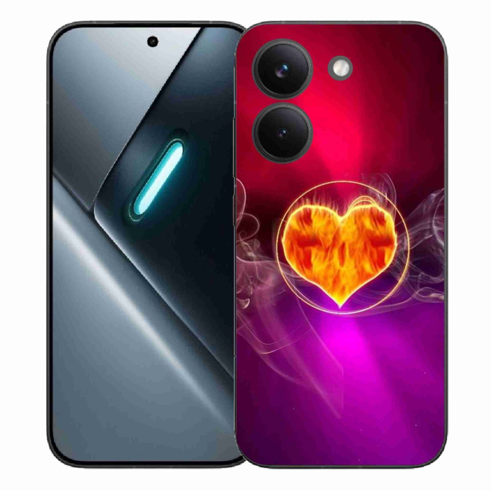 Gélový kryt mmCase na Xiaomi Poco X8 Pro - ohnivé srdce