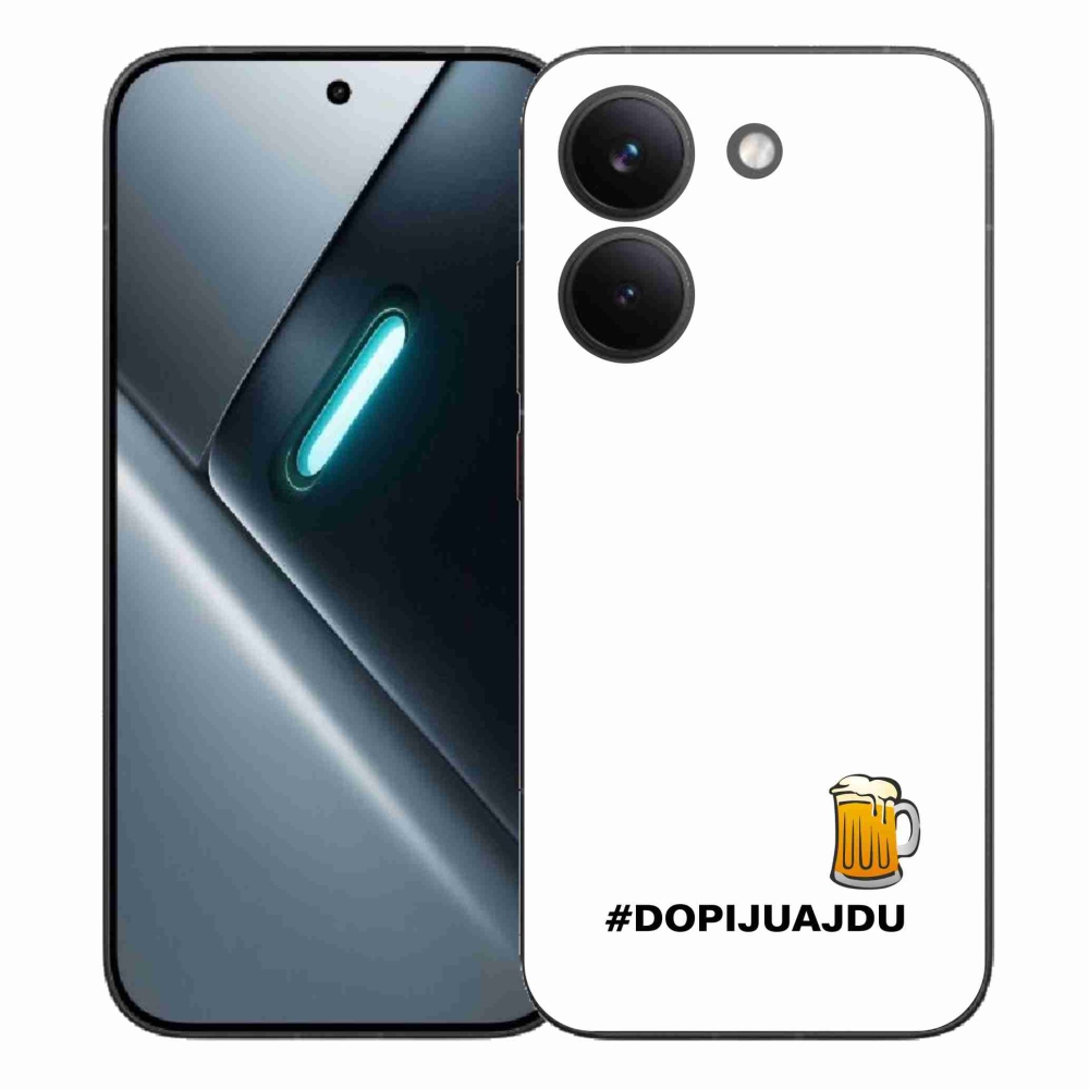 Gélový kryt mmCase na Xiaomi Poco X8 Pro - pivný motív 1 biele pozadie