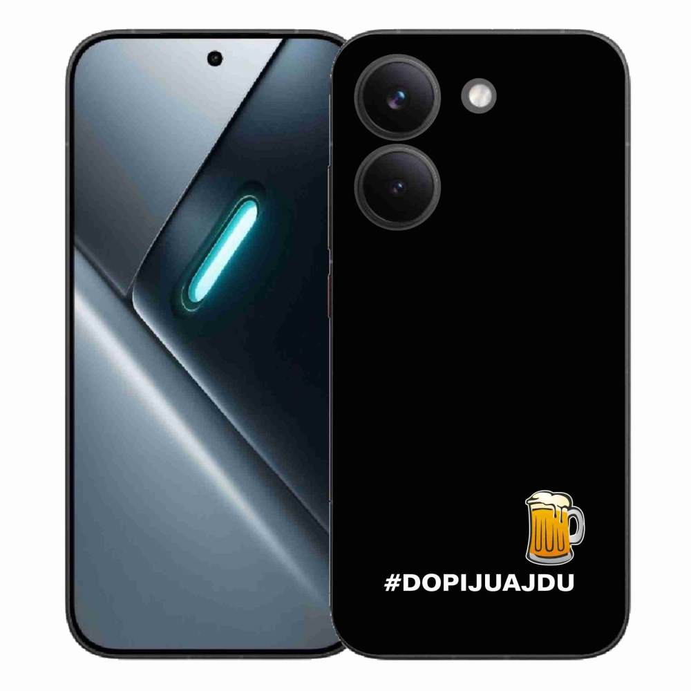 Gélový kryt mmCase na Xiaomi Poco X8 Pro - pivný motív 1 čierne pozadie