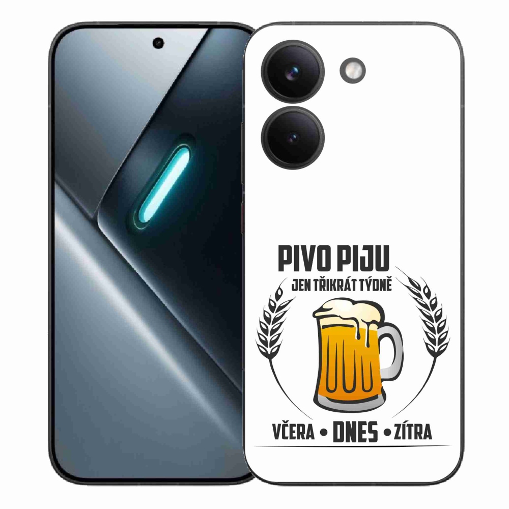 Gélový kryt mmCase na Xiaomi Poco X8 Pro - pivný motív biele pozadie