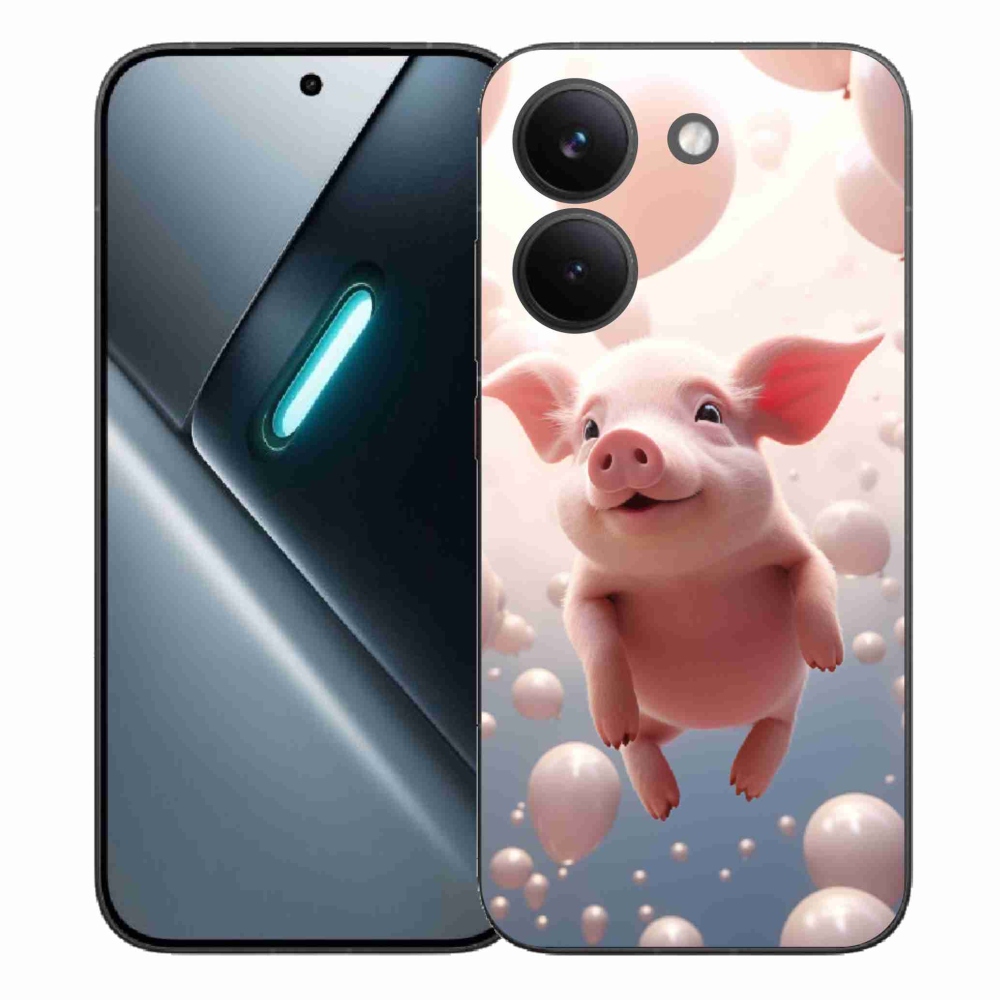 Gélový kryt mmCase na Xiaomi Poco X8 Pro - prasiatko s balónikmi