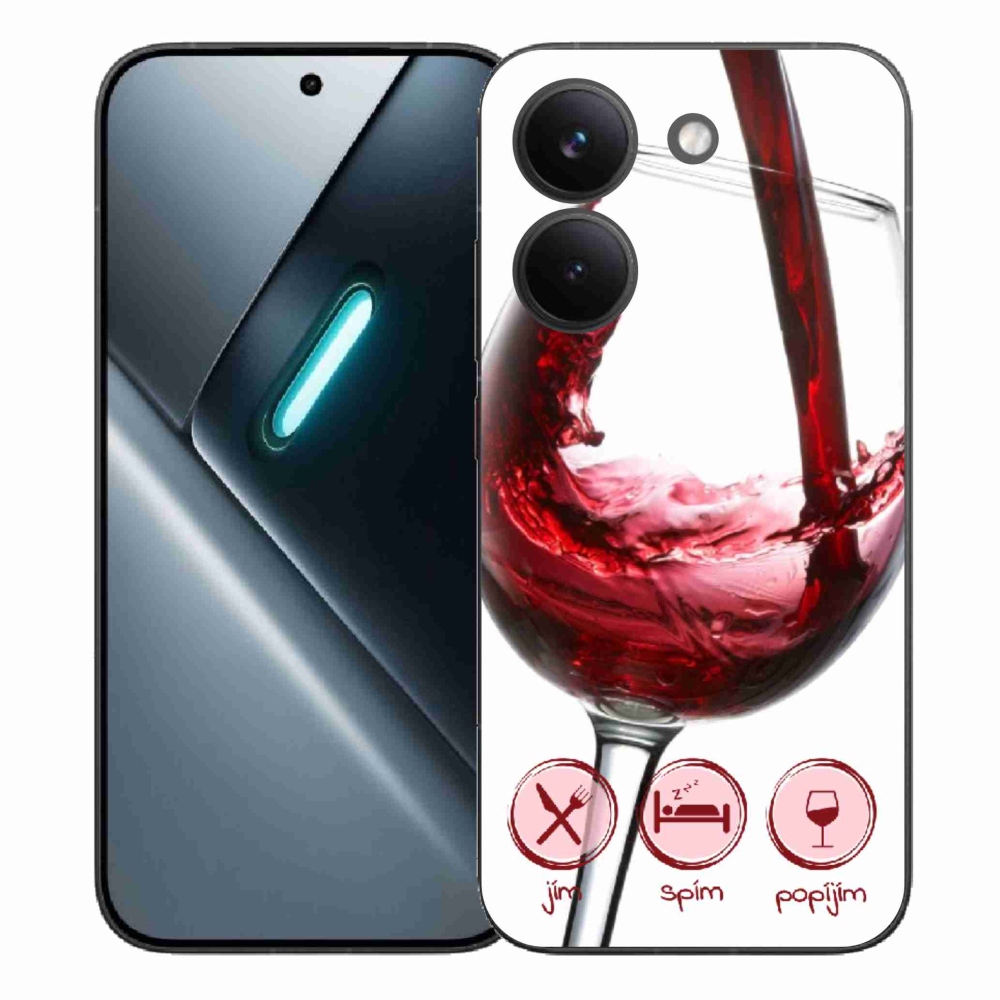 Gélový kryt mmCase na Xiaomi Poco X8 Pro - pohár vína červené