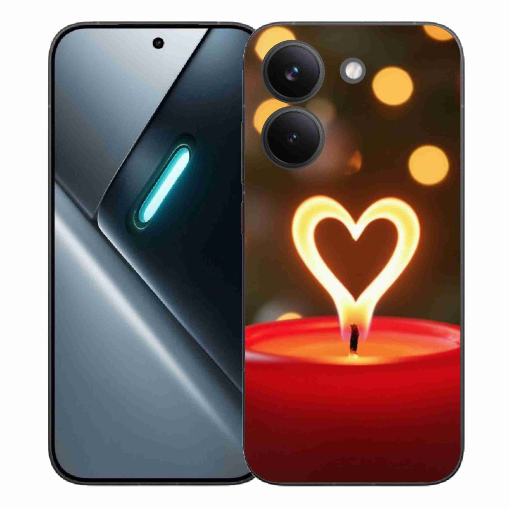 Gélový kryt mmCase na Xiaomi Poco X8 Pro - srdce z plameňa