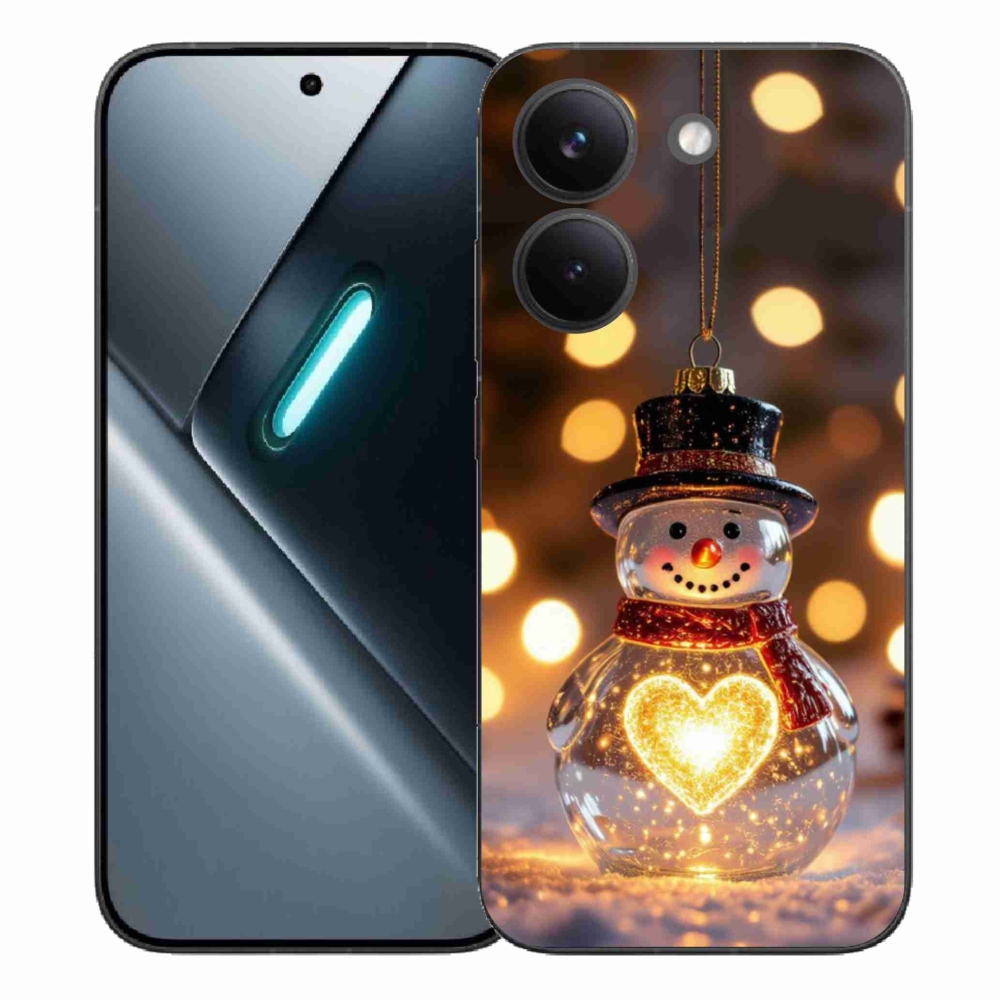 Gélový kryt mmCase na Xiaomi Poco X8 Pro - svietiaci vianočný snehuliak