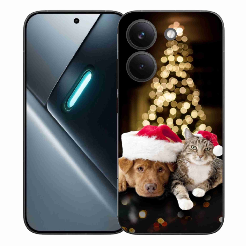 Gélový kryt mmCase na Xiaomi Poco X8 Pro - vianočný pes a mačka