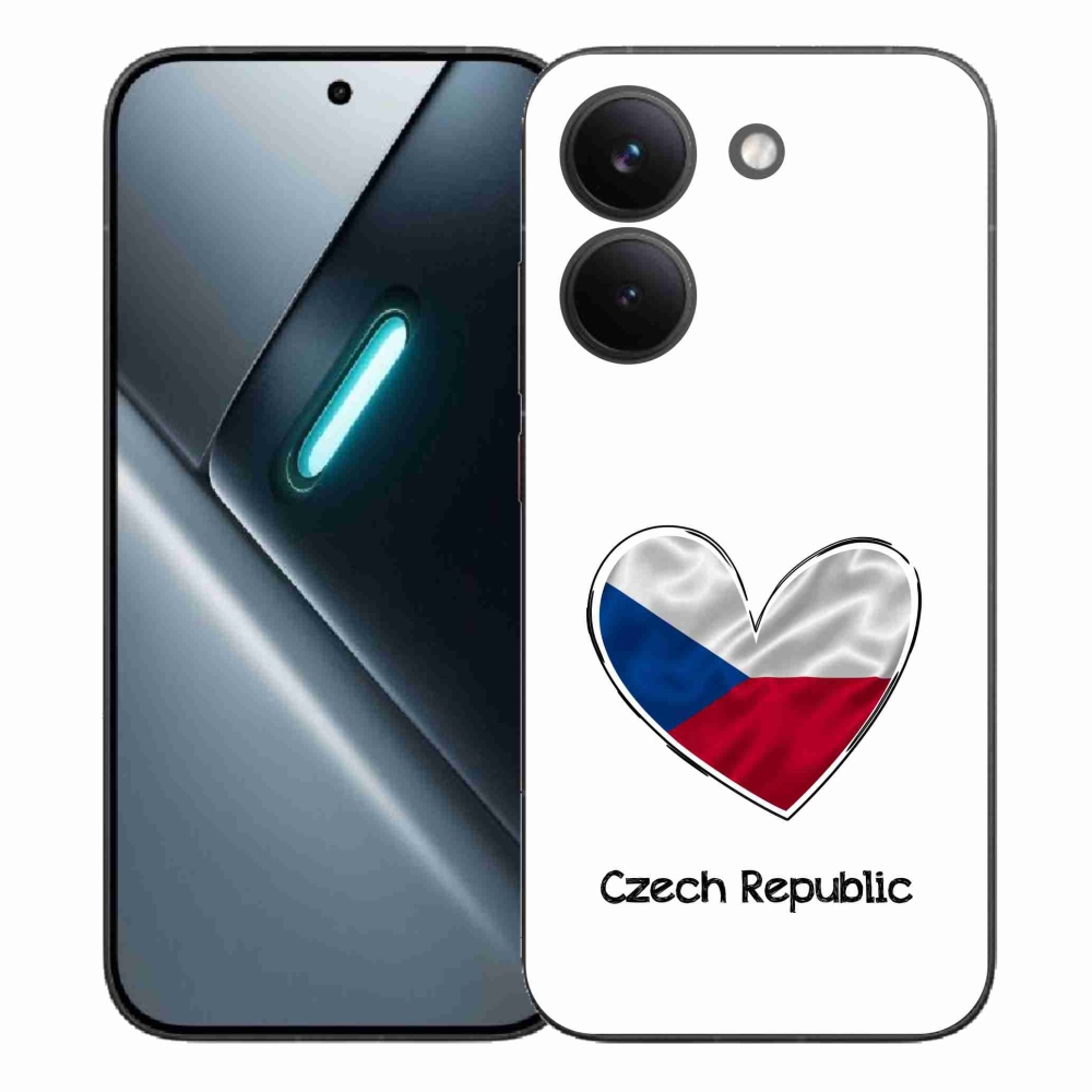 Gélový kryt mmCase na Xiaomi Poco X8 Pro - vlajka srdca biele pozadie