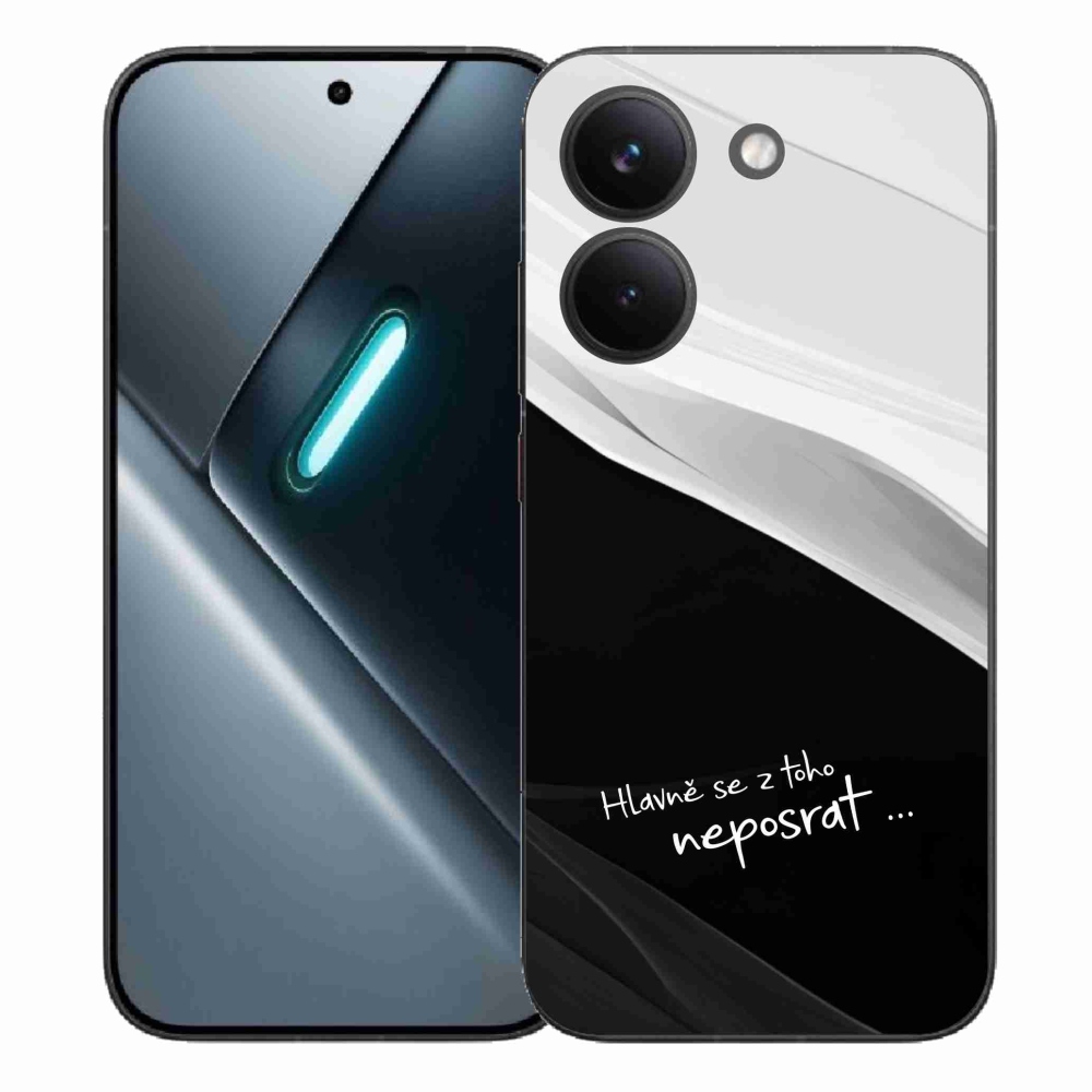 Gélový kryt mmCase na Xiaomi Poco X8 Pro - vtipný text 13 čiernobiele pozadie