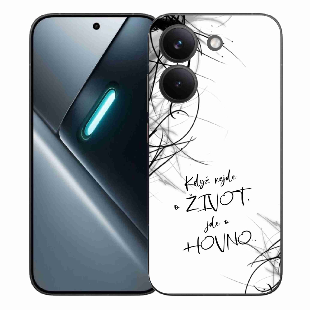 Gélový kryt mmCase na Xiaomi Poco X8 Pro - vtipný text 16 biele pozadie