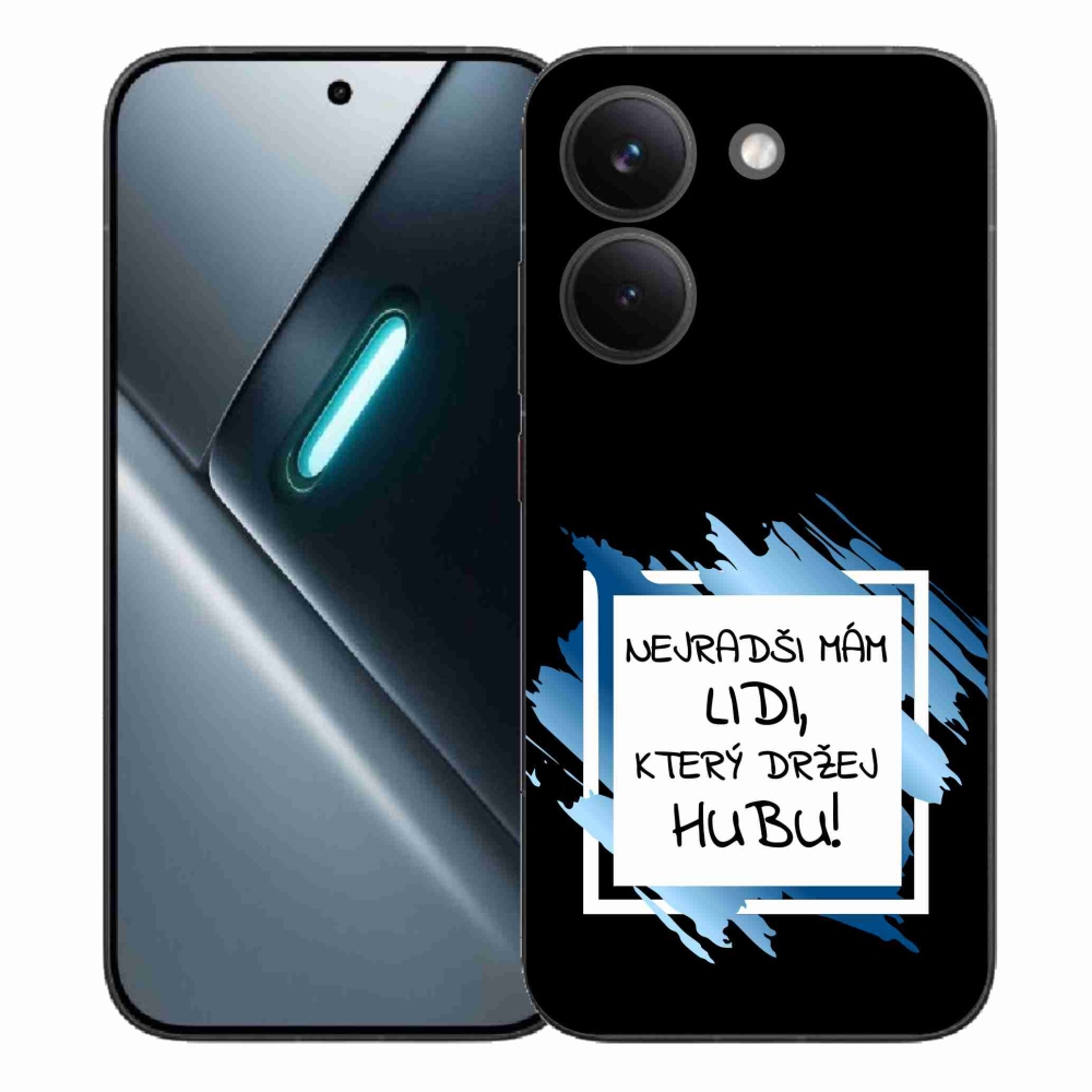 Gélový kryt mmCase na Xiaomi Poco X8 Pro - vtipný text 7 bieločierne pozadie