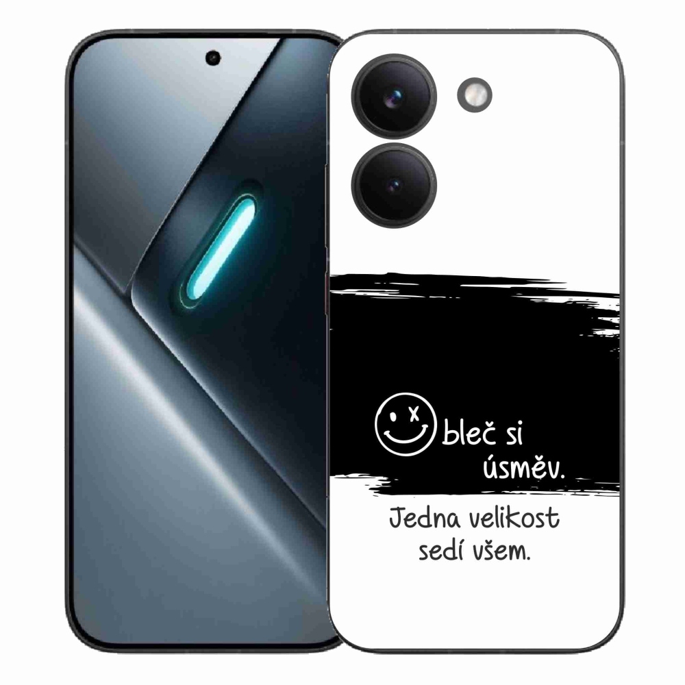 Gélový kryt mmCase na Xiaomi Poco X8 Pro - vtipný text 8 čiernobiele pozadie