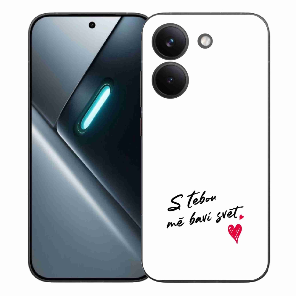 Gélový kryt mmCase na Xiaomi Poco X8 Pro - zamilovaný text 1 biele pozadie