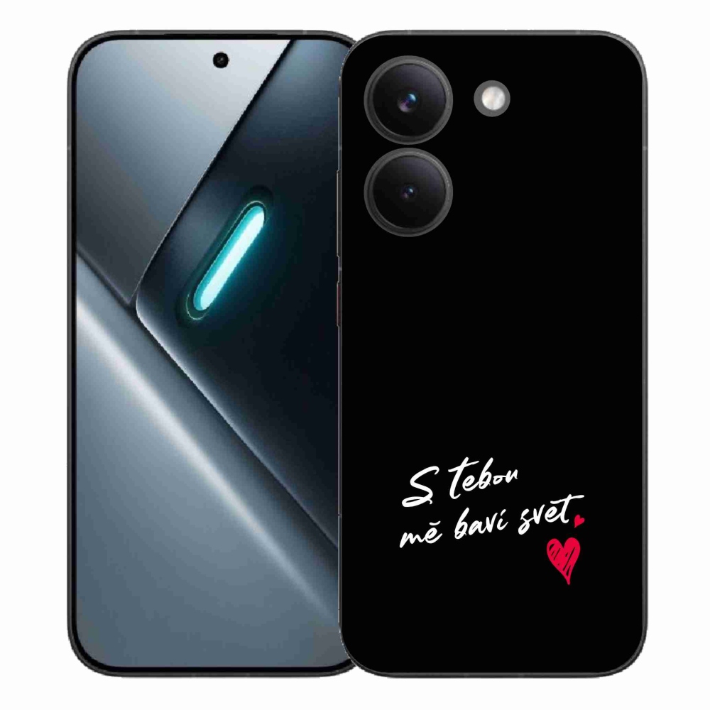 Gélový kryt mmCase na Xiaomi Poco X8 Pro - zamilovaný text 1 čierne pozadie