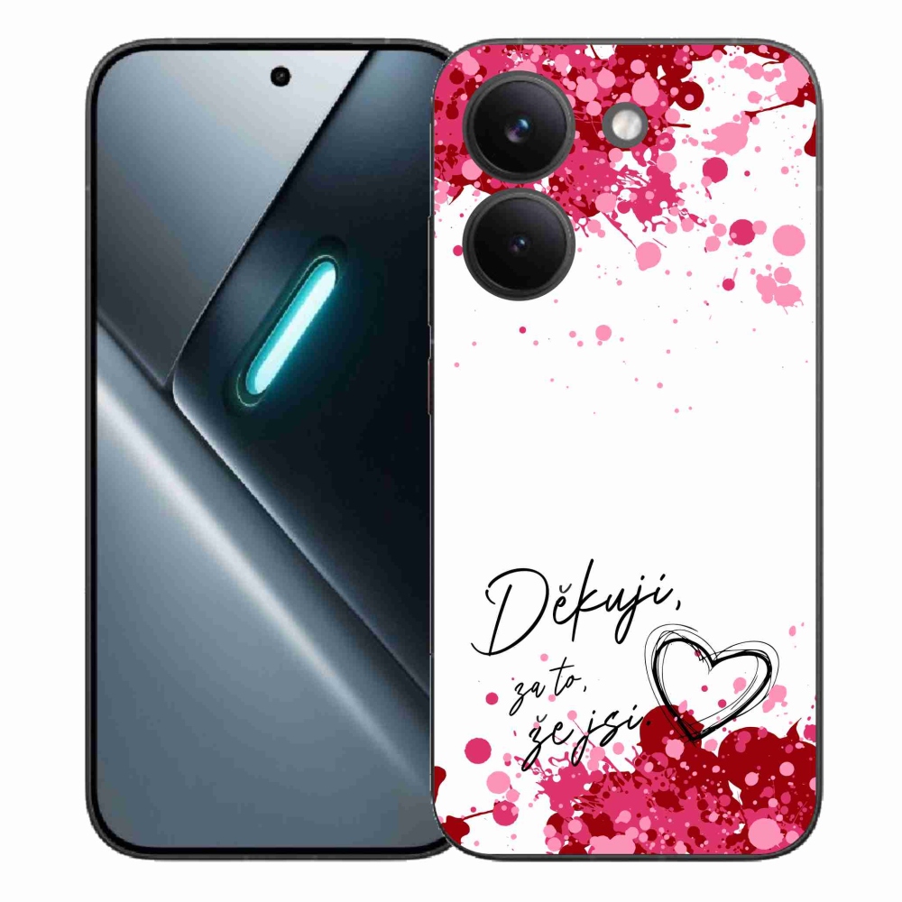 Gélový kryt mmCase na Xiaomi Poco X8 Pro - zamilovaný text 2 biele pozadie