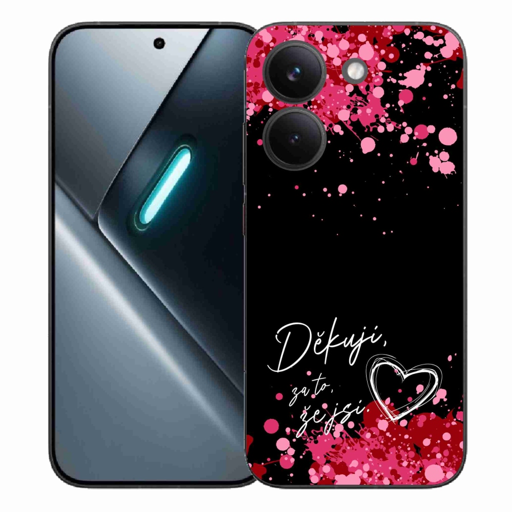 Gélový kryt mmCase na Xiaomi Poco X8 Pro - zamilovaný text 2 čierne pozadie