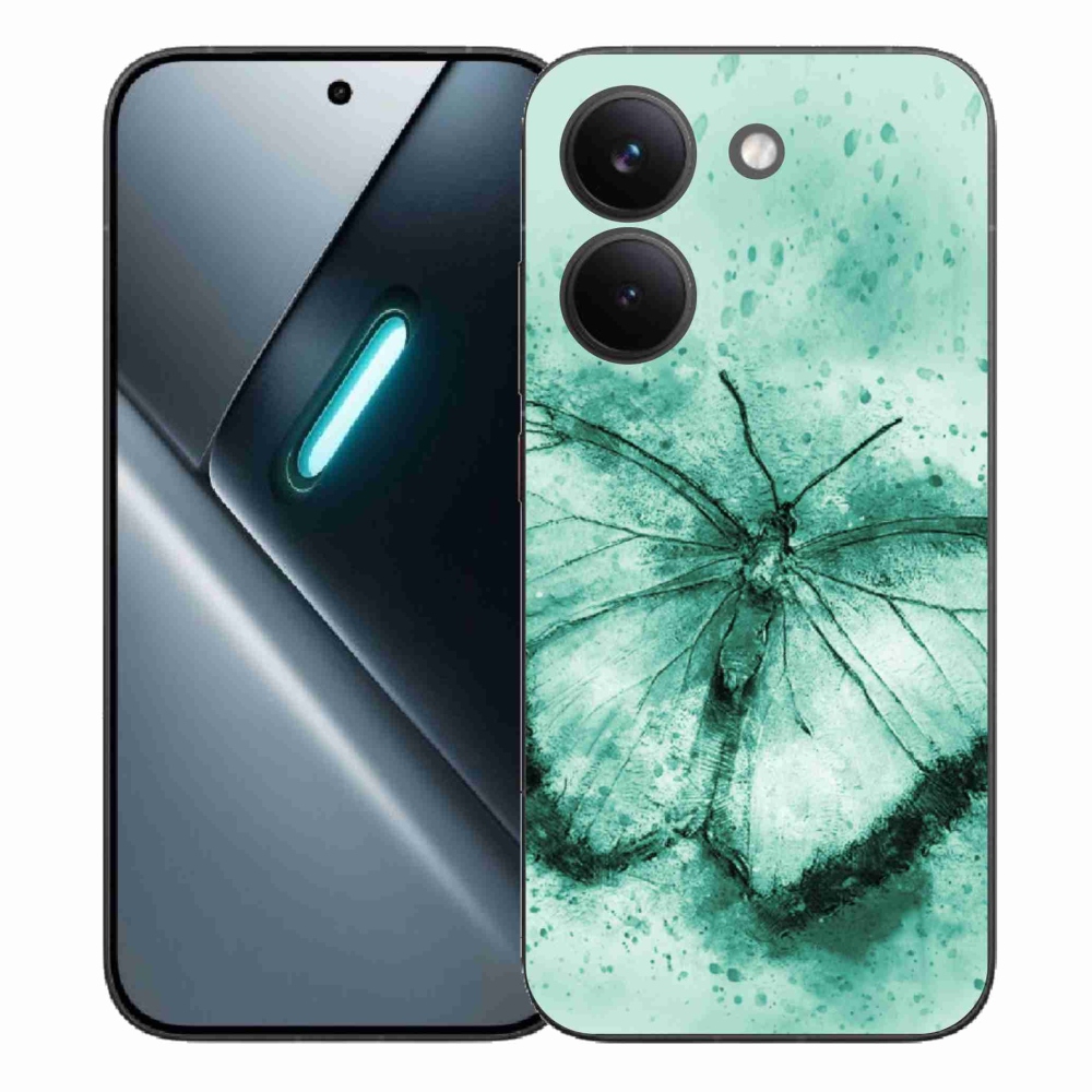 Gélový kryt mmCase na Xiaomi Poco X8 Pro - zelený motýľ