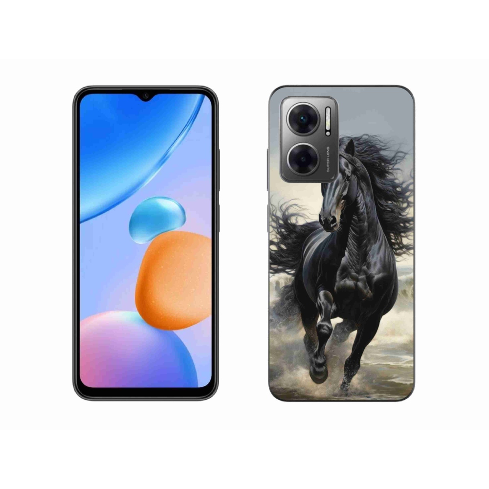 Gélový kryt mmCase na Xiaomi Redmi 10 5G - bežiaci čierny kôň