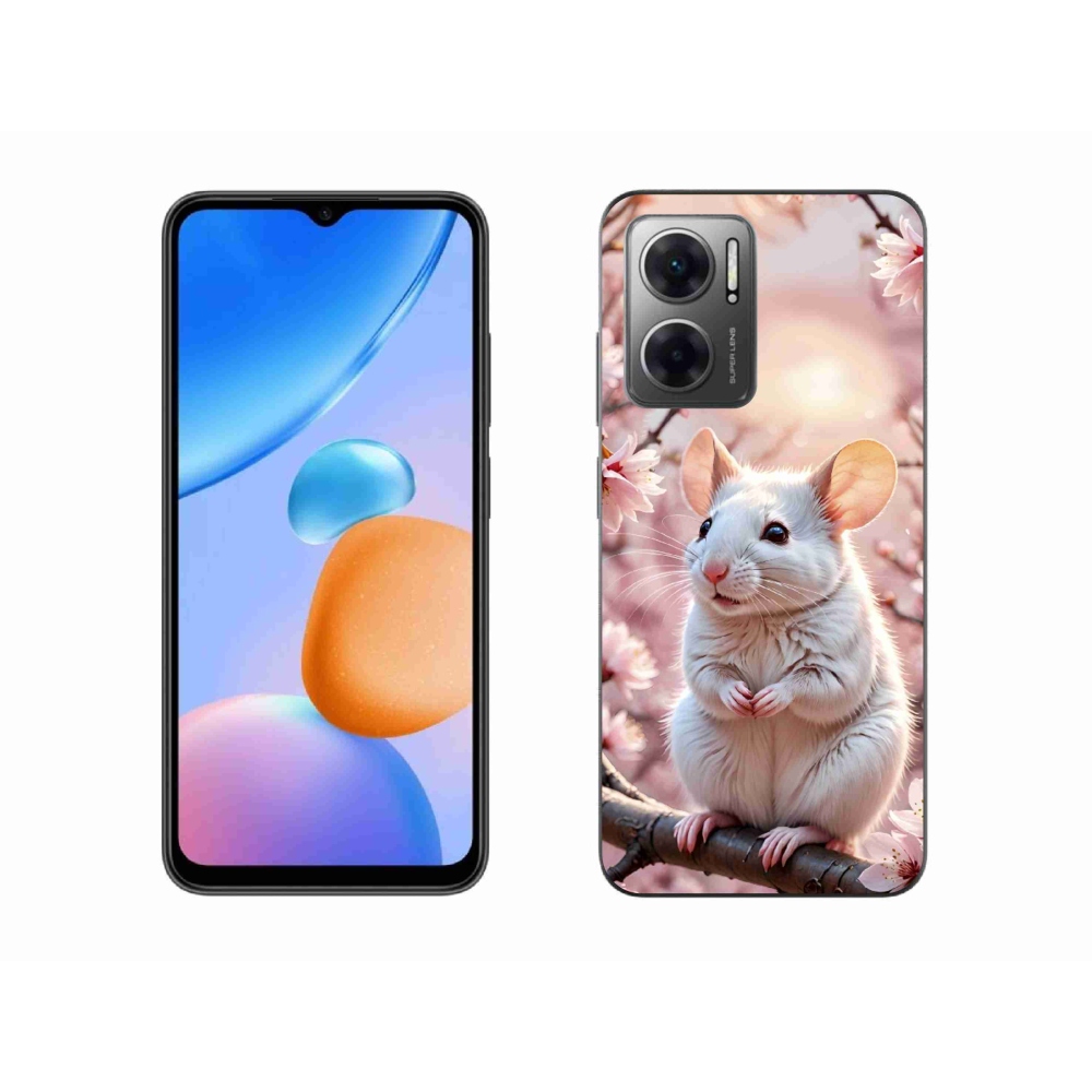 Gélový kryt mmCase na Xiaomi Redmi 10 5G - biela myš na vetve
