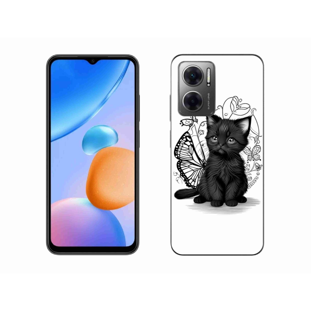 Gélový kryt mmCase na Xiaomi Redmi 10 5G - čierne mačiatko