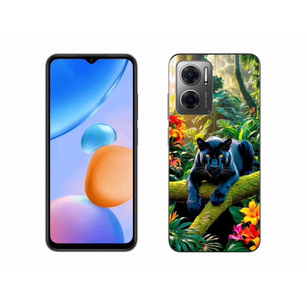 Gélový kryt mmCase na Xiaomi Redmi 10 5G - čierny panter v džungli