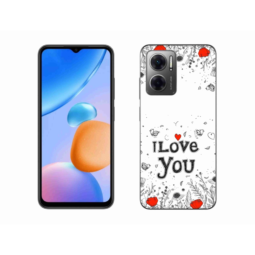 Gélový kryt mmCase na Xiaomi Redmi 10 5G - I love you biele pozadie