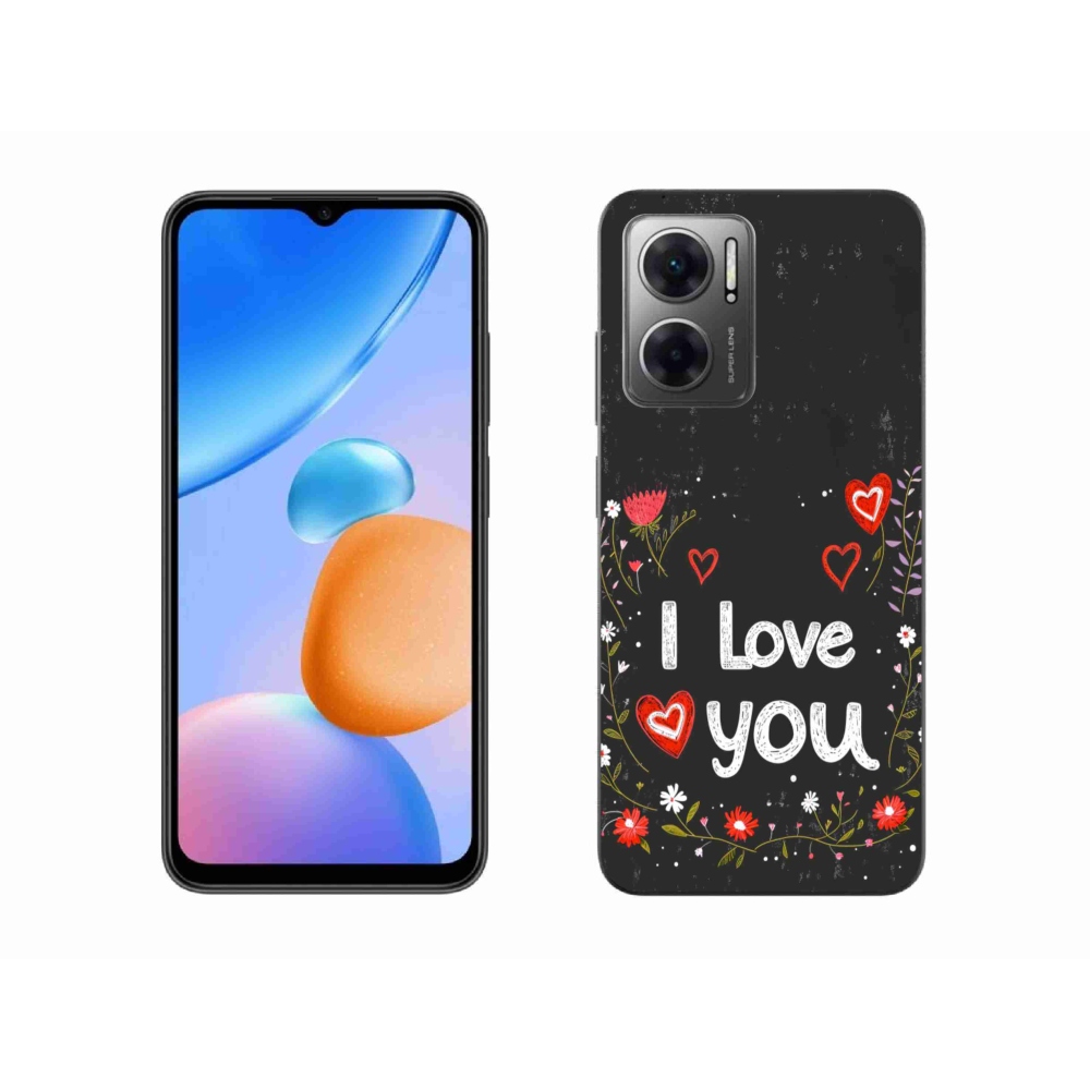 Gélový kryt mmCase na Xiaomi Redmi 10 5G - I love you čierne pozadie