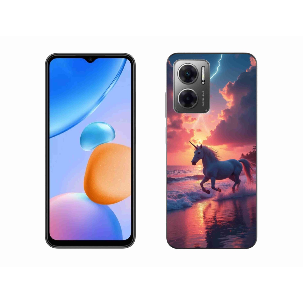 Gélový kryt mmCase na Xiaomi Redmi 10 5G - jednorožec na pláži