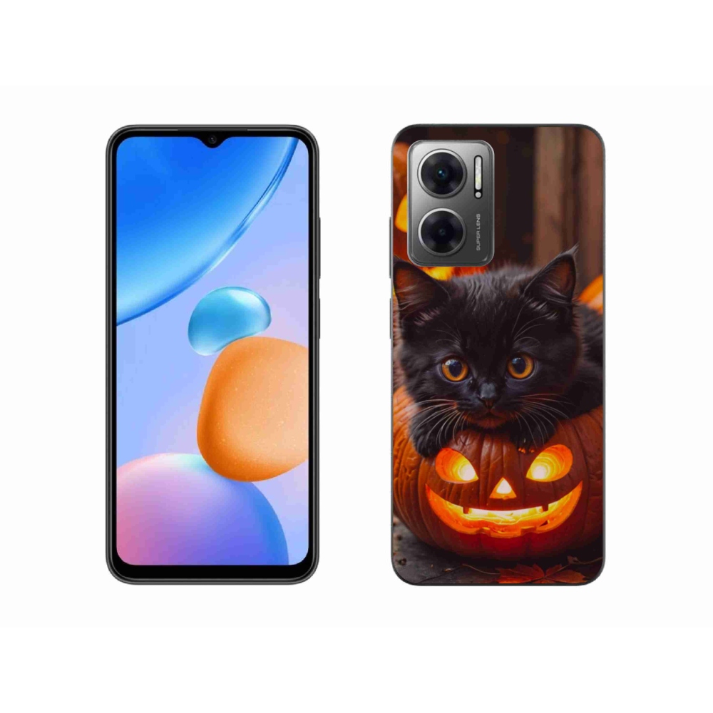 Gélový kryt mmCase na Xiaomi Redmi 10 5G - mačiatko a tekvica