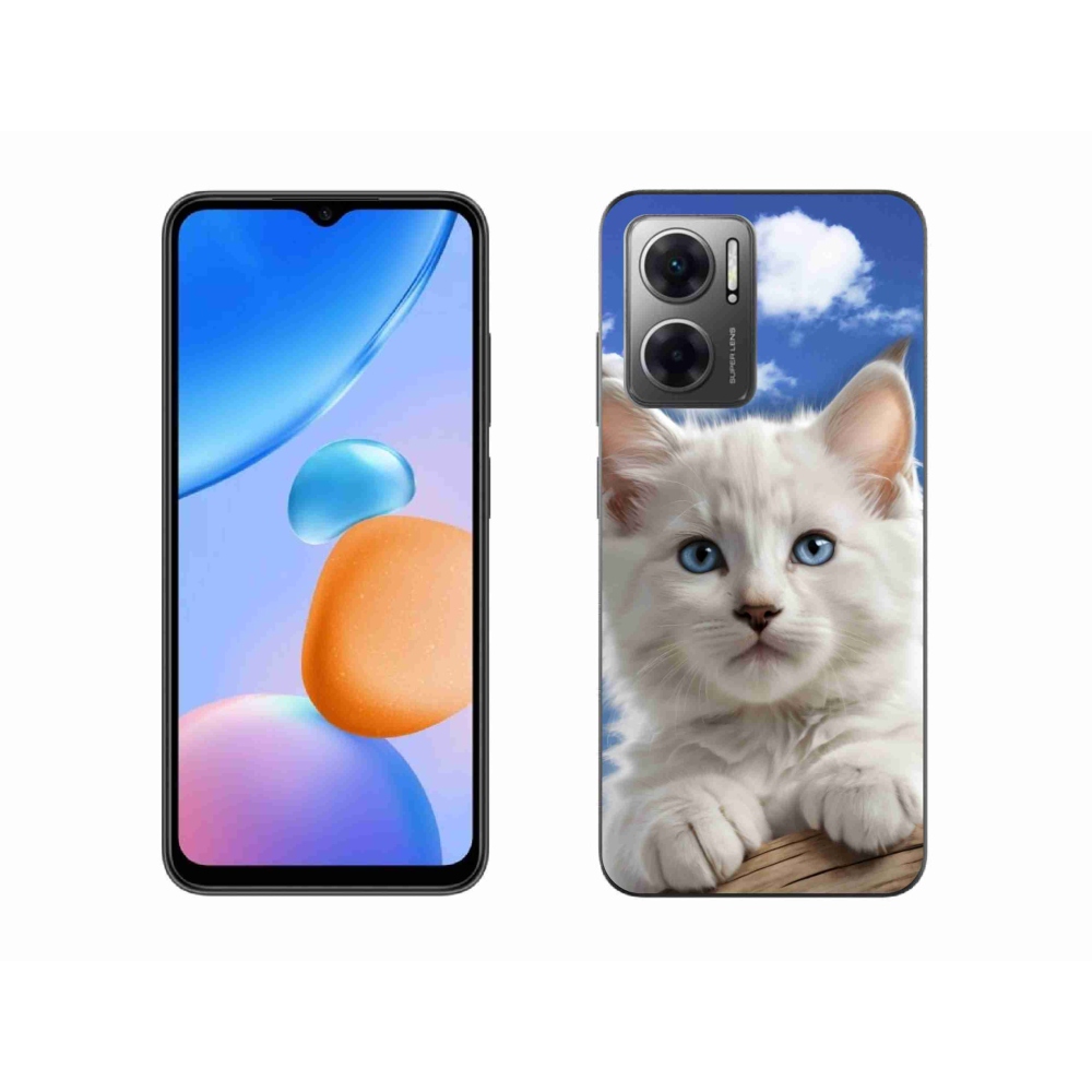 Gélový kryt mmCase na Xiaomi Redmi 10 5G - mačiatko a oblaky