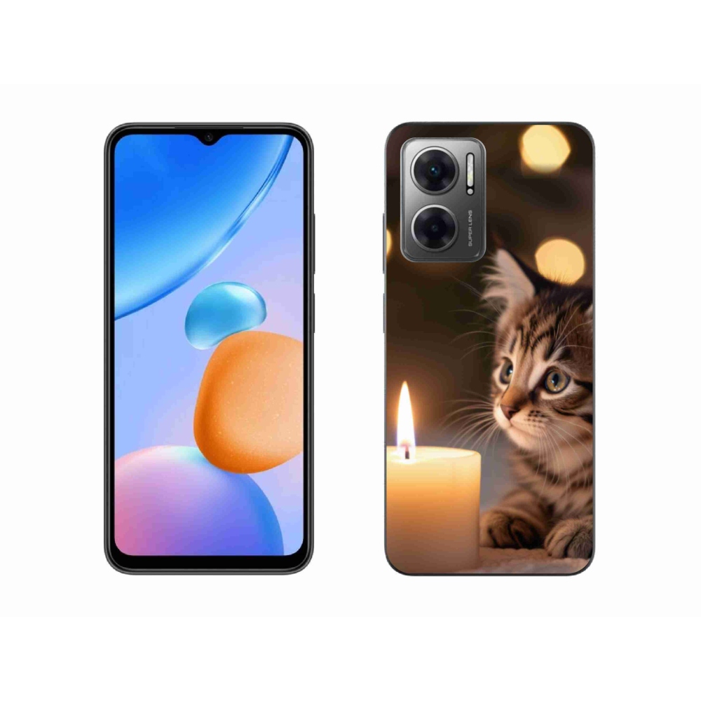 Gélový kryt mmCase na Xiaomi Redmi 10 5G - mačiatko a sviečka