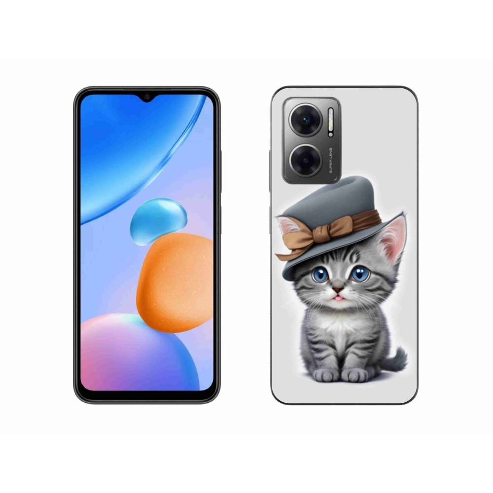 Gélový kryt mmCase na Xiaomi Redmi 10 5G - mačiatko s klobúkom