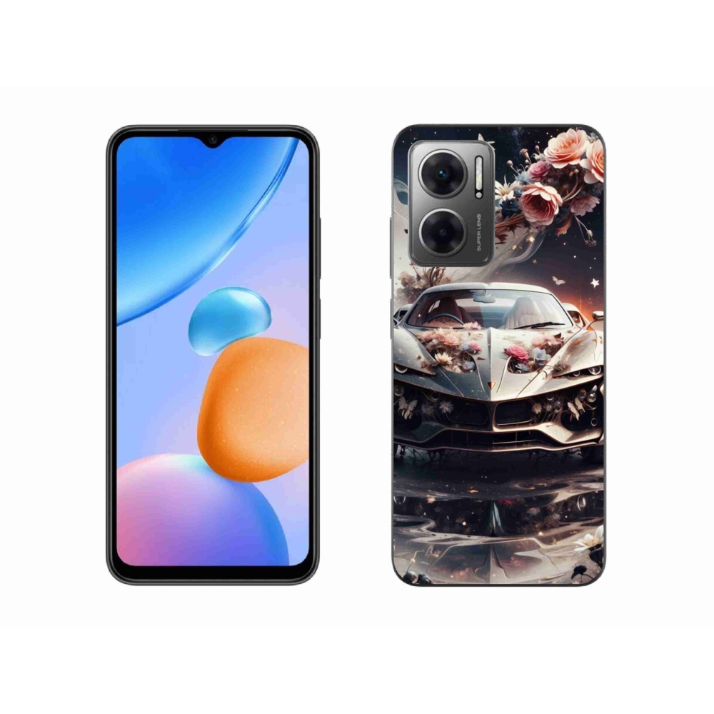 Gélový kryt mmCase na Xiaomi Redmi 10 5G - kvetinový športový automobil