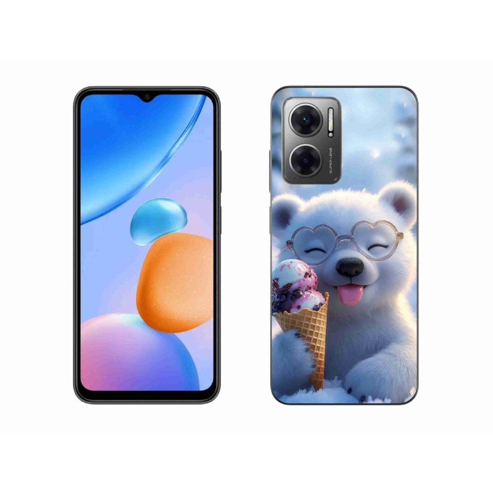 Gélový kryt mmCase na Xiaomi Redmi 10 5G - medvedík so zmrzlinou