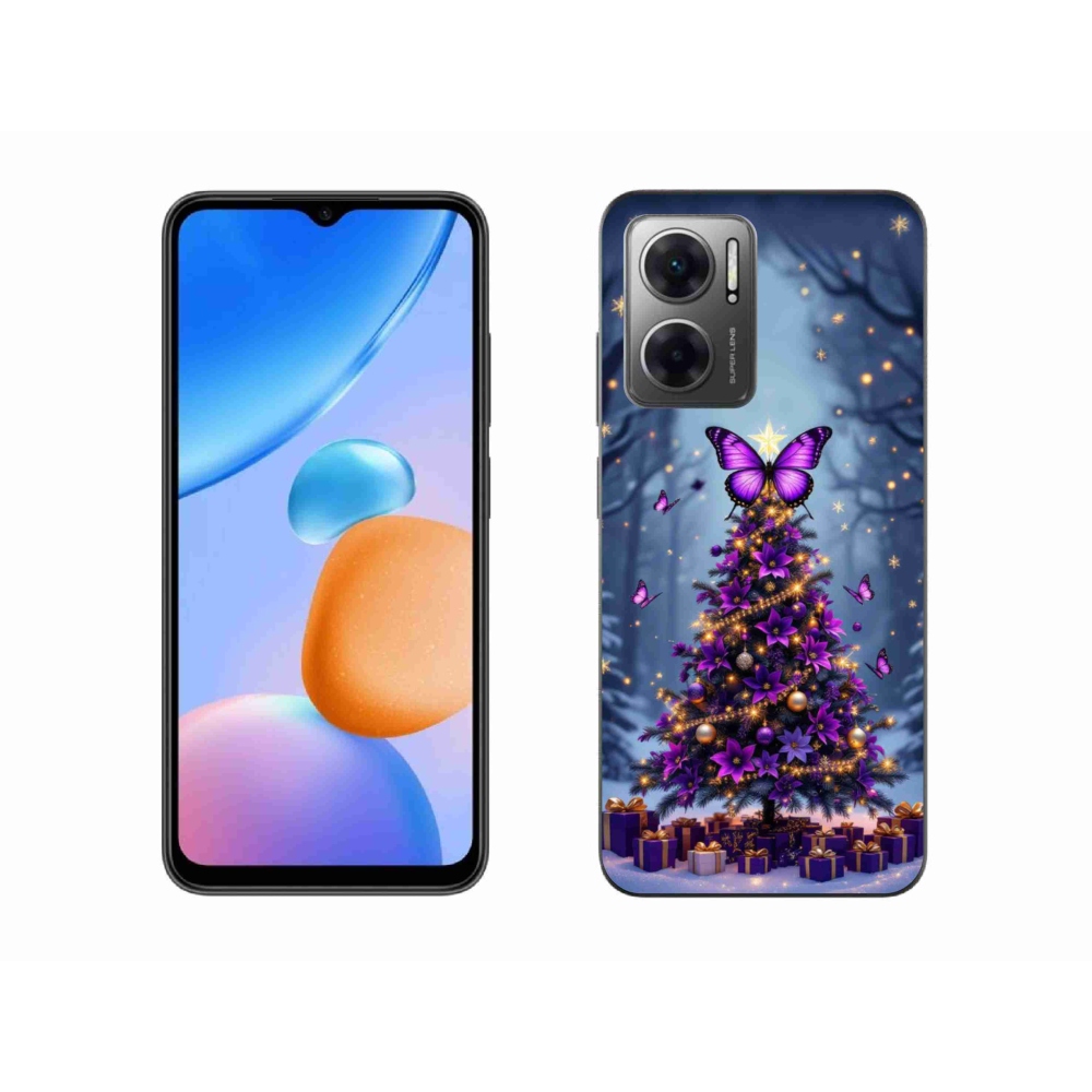 Gélový kryt mmCase na Xiaomi Redmi 10 5G - motýlí vianočný stromček
