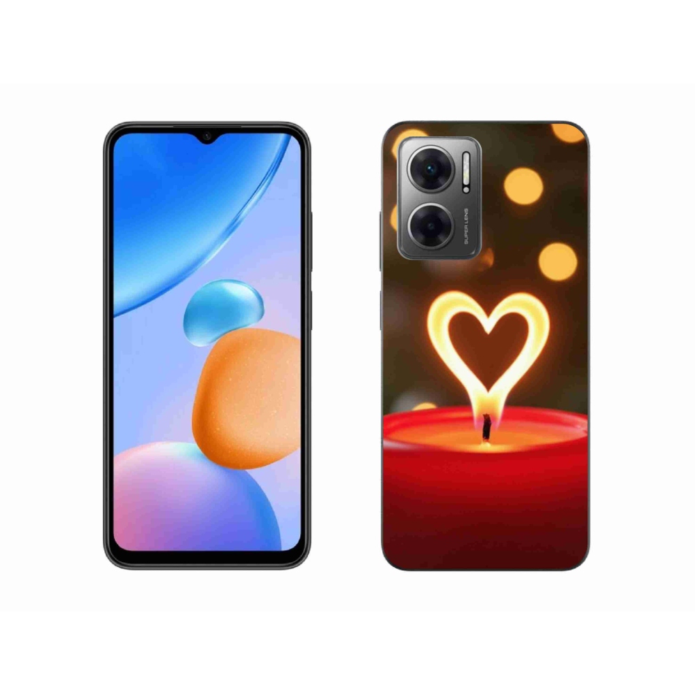 Gélový kryt mmCase na Xiaomi Redmi 10 5G - srdce z plameňa