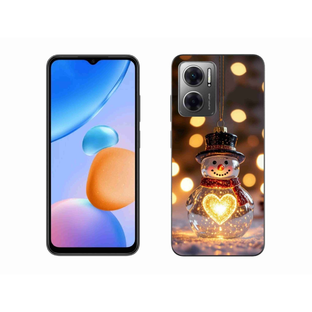 Gélový kryt mmCase na Xiaomi Redmi 10 5G - svietiaci vianočný snehuliak