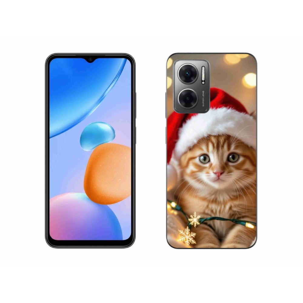 Gélový kryt mmCase na Xiaomi Redmi 10 5G - vianočné mačiatko