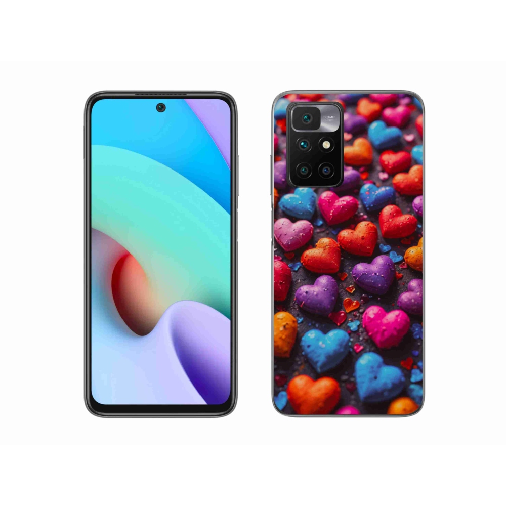 Gélový kryt mmCase na Xiaomi Redmi 10/Redmi 10 (2022) - farebné srdcia