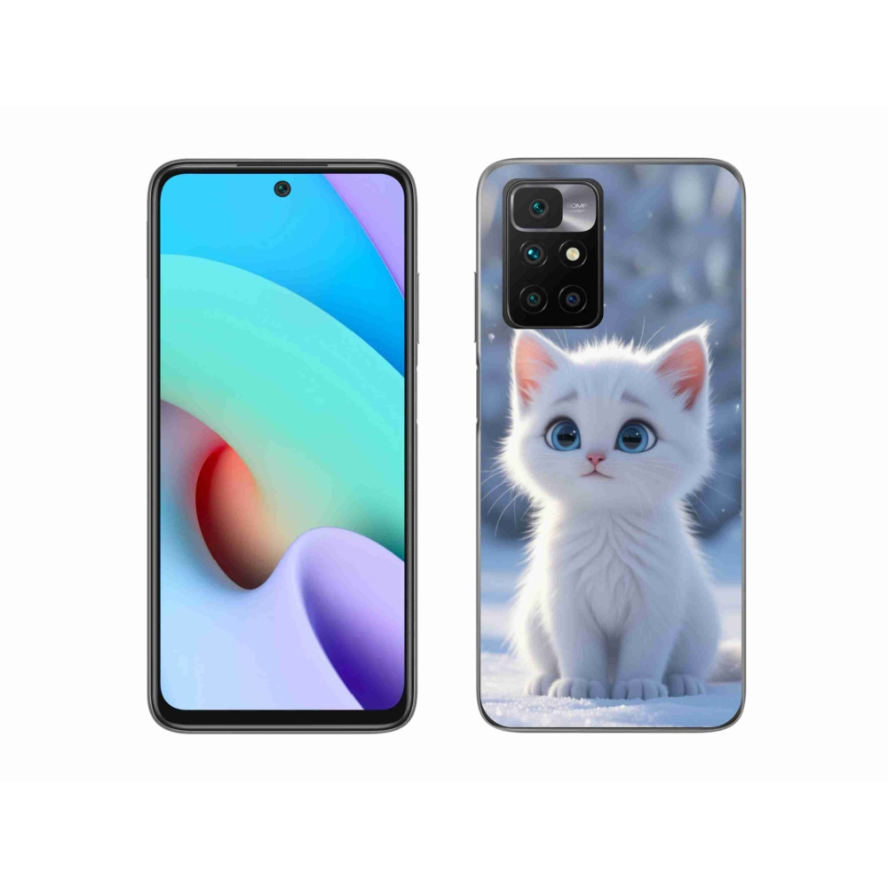 Gélový kryt mmCase na Xiaomi Redmi 10/Redmi 10 (2022) - biele mačiatko 3