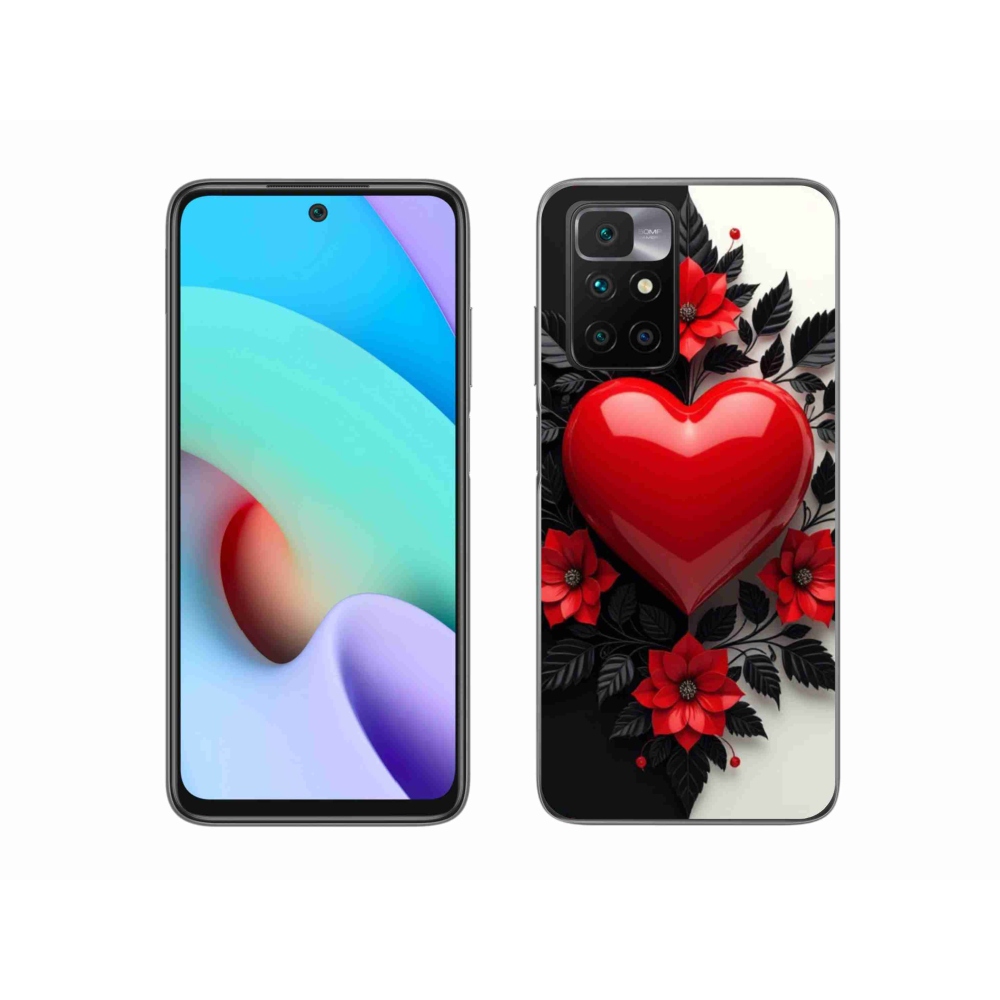 Gélový kryt mmCase na Xiaomi Redmi 10/Redmi 10 (2022) - červené srdce